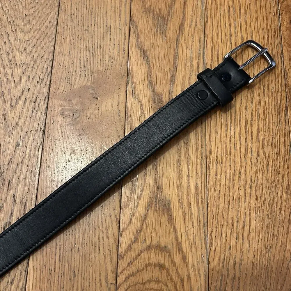 Howard Knight Thick Black Leather Handmade Belt 34